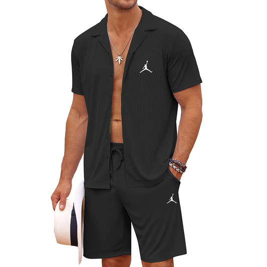 Men's Short Sleeve Casual Button Up Resort Summer Beach Wear