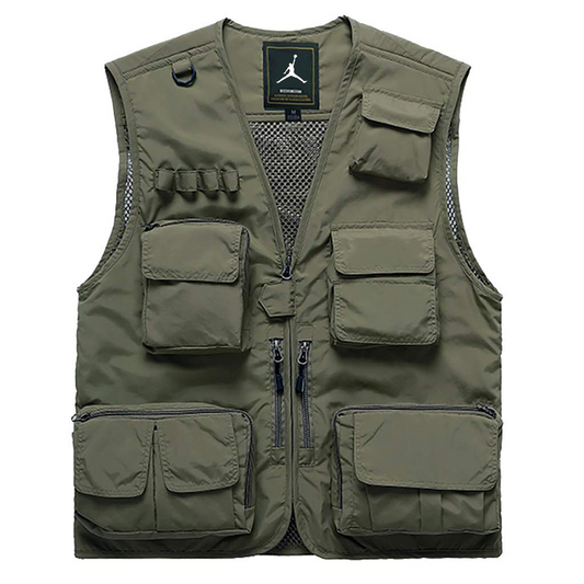 Men's Casual Outdoor Work Hunting Fishing Travel Photo Cargo Vest Jacket Multiple Pockets