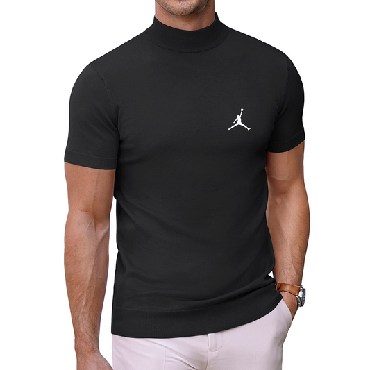 Men's turtleneck short sleeve slim fit T-shirt